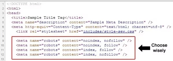 meta robots tag