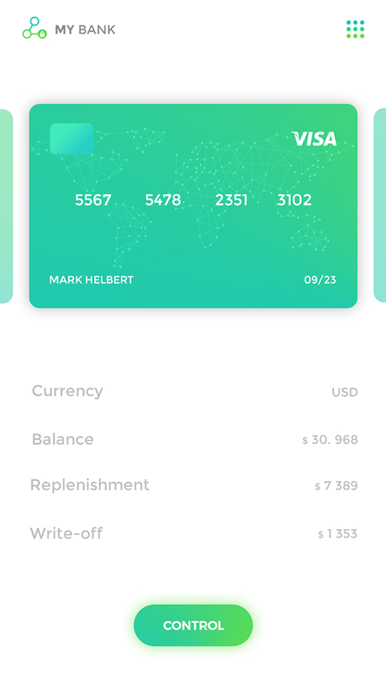 Bank Cards Management in Mobile App