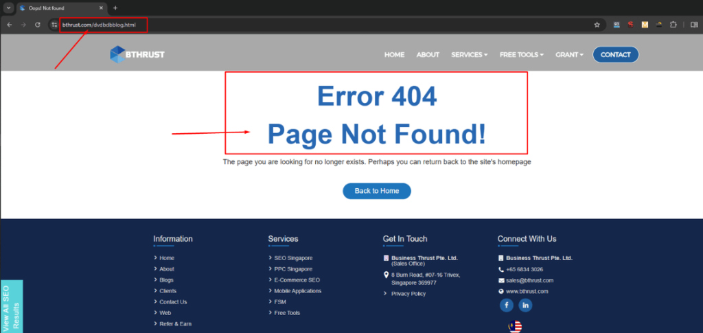 404 error page
