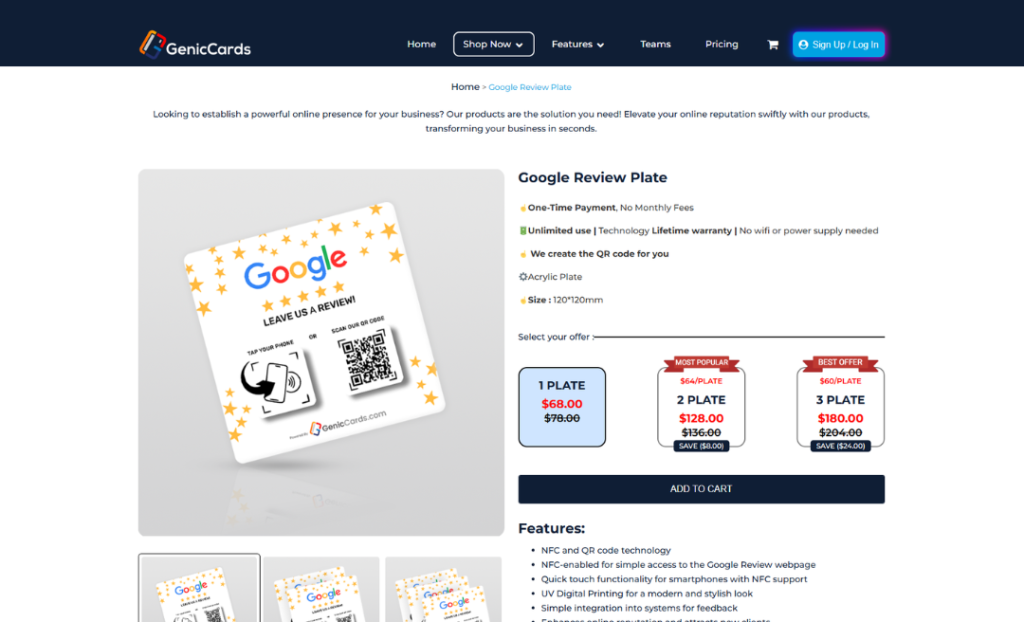 Product page example
