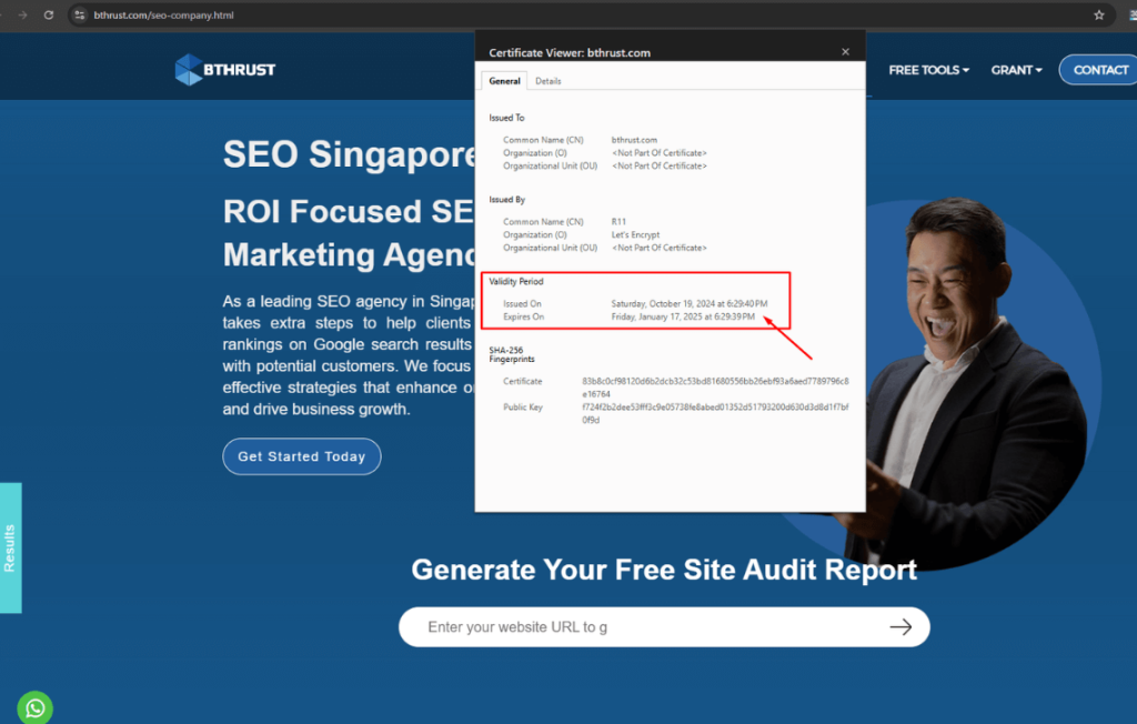 SSL security certificate